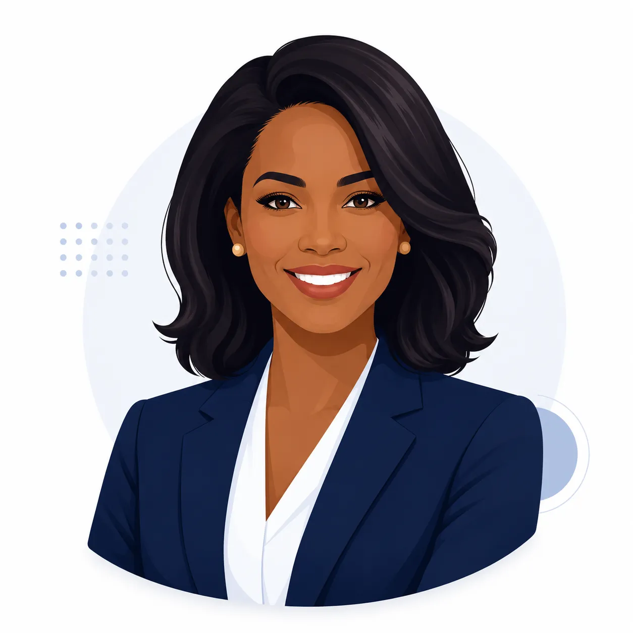 About Us 1 Confident professional woman in vector style