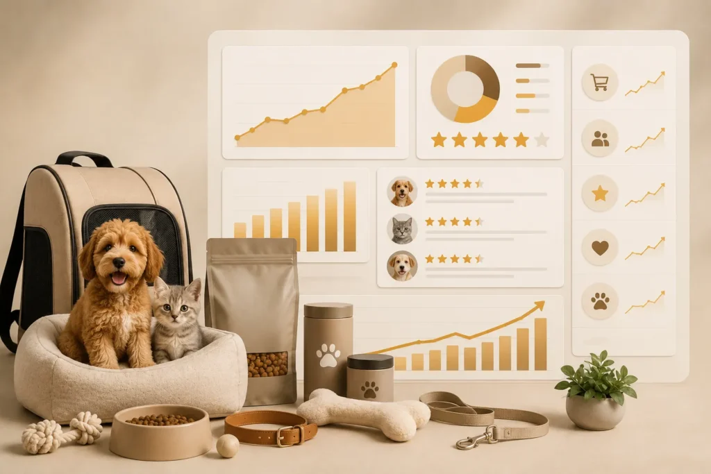 Pet products and analytics dashboard