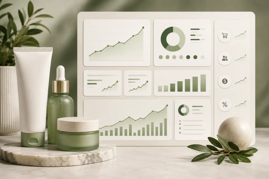 Spa-inspired beauty analytics dashboard setup